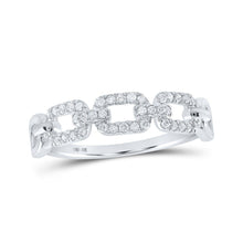 Load image into Gallery viewer, White Gold Link Diamond Stackable Band Ring - Splendid Jewellery