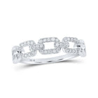 White Gold Link Diamond Stackable Band Ring - Splendid Jewellery