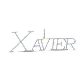 XAVIER Men's 10kt Yellow Gold Diamond Letter Charm Pendant - 1 - 1/2 Cttw - Splendid Jewellery