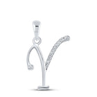 Y Initial Brilliance: 10kt White Gold Diamond Pendant - Splendid Jewellery