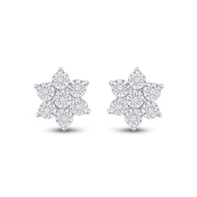 Load image into Gallery viewer, Yellow Blossom Diamond Cluster Earrings  Side View from Splendid Jewellery
