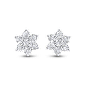 Yellow Blossom Diamond Cluster Earrings - Splendid Jewellery