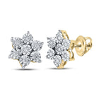 Yellow Blossom Diamond Cluster Earrings  Top View from Splendid Jewellery