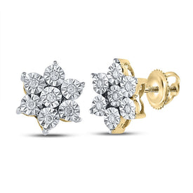 Yellow Blossom Diamond Cluster Earrings  Top View from Splendid Jewellery