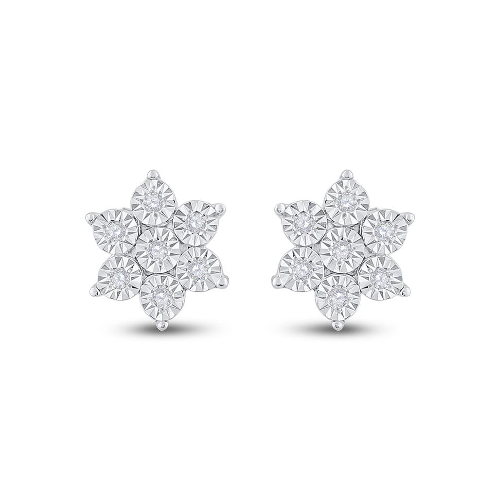 Yellow Blossom Diamond Cluster Earrings - Splendid Jewellery