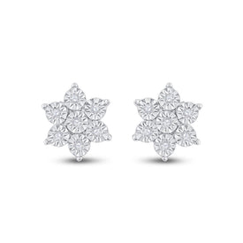 Yellow Blossom Diamond Cluster Earrings - Splendid Jewellery