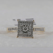 Load image into Gallery viewer, Yellow Diamond Square Brilliance Ring - Front View