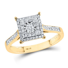 Load image into Gallery viewer, Yellow Diamond Square Brilliance Ring - Top View