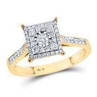Yellow Diamond Square Brilliance Ring - Top View
