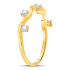 Yellow Gold Diamond Wave Stackable Band Ring - A Captivating Addition to Your Jewelry Collection - Top View