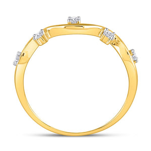 Yellow Gold Diamond Wave Stackable Band Ring - A Captivating Addition to Your Jewelry Collection - Splendid Jewellery