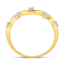 Load image into Gallery viewer, Yellow Gold Diamond Wave Stackable Band Ring - A Captivating Addition to Your Jewelry Collection - Splendid Jewellery