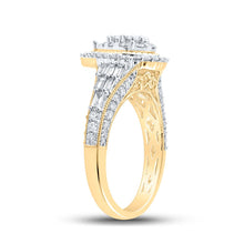 Load image into Gallery viewer, Yellow Gold Teardrop Diamond Cluster Ring - A Mesmerizing Masterpiece in 10kt Gold - Second Side View