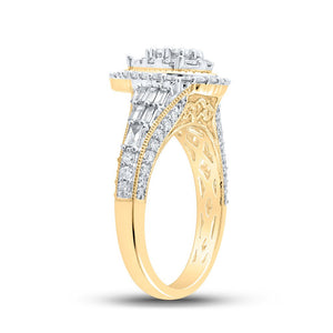 Yellow Gold Teardrop Diamond Cluster Ring - A Mesmerizing Masterpiece in 10kt Gold - Splendid Jewellery