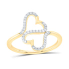 Yellow tone Sterling Diamond Heart Ring 1/8 Cttw - Splendid Jewellery