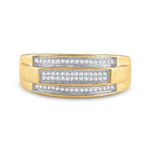 Load image into Gallery viewer, Yellow - tone Sterling Silver Round Diamond Mens Band Ring 1/5 Cttw - Splendid Jewellery