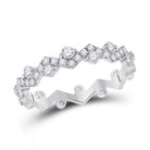 ZigZag Brilliance: 10kt White Gold Diamond Stackable Band Ring - Splendid Jewellery