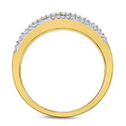 Zigzag Brilliance: 10kt Yellow Gold Womens Round Diamond Band Ring - Splendid Jewellery