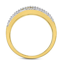 Load image into Gallery viewer, Zigzag Brilliance: 10kt Yellow Gold Womens Round Diamond Band Ring - Splendid Jewellery