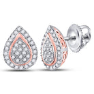10kt Dual - Tone Gold Diamond Teardrop Earrings 1/5 Cttw - Splendid Jewellery - Splendid Jewellery