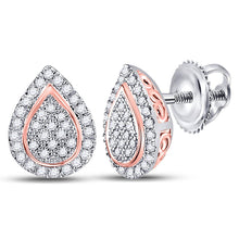 Load image into Gallery viewer, 10kt Dual - Tone Gold Diamond Teardrop Earrings 1/5 Cttw - Splendid Jewellery - Splendid Jewellery