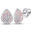 10kt Dual - Tone Gold Diamond Teardrop Earrings 1/5 Cttw - Splendid Jewellery - Splendid Jewellery
