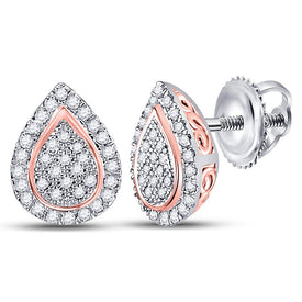 10kt Dual - Tone Gold Diamond Teardrop Earrings 1/5 Cttw - Splendid Jewellery - Splendid Jewellery