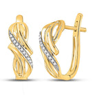 10kt Golden Crossover Brilliance Hoop Earrings - Splendid Jewellery
