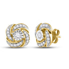 10kt Golden Pinwheel Diamond Earrings: A Whimsical Sparkle - Splendid Jewellery