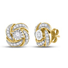 10kt Golden Pinwheel Diamond Earrings: A Whimsical Sparkle - Splendid Jewellery