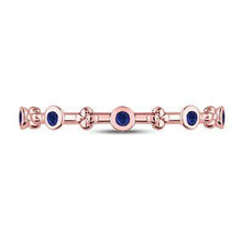 Load image into Gallery viewer, 10kt Rose Gold Blue Sapphire Birthstone Stackable Ring - Splendid Jewellery