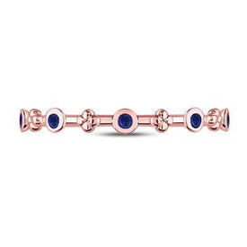 10kt Rose Gold Blue Sapphire Birthstone Stackable Ring - Splendid Jewellery