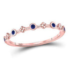 10kt Rose Gold Blue Sapphire Birthstone Stackable Ring - Splendid Jewellery