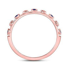 Load image into Gallery viewer, 10kt Rose Gold Blue Sapphire Birthstone Stackable Ring Splendid Jewellery