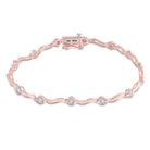 10kt Rose Gold Diamond Link Fashion Bracelet - Elegant Sparkle in Rose Gold - Splendid Jewellery