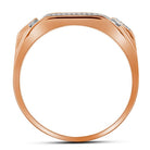 10kt Rose Gold Men's Rectangle Cluster Diamond Ring - 1/2 Carat Total Weight - Splendid Jewellery