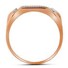 10kt Rose Gold Men's Rectangle Cluster Diamond Ring - 1/2 Carat Total Weight - Splendid Jewellery