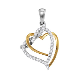 10kt Two - tone Gold Diamond Heart Pendant - A Symbol of Eternal Love - Splendid Jewellery