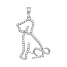10kt White Gold Animal Dog Puppy Pendant with Sparkling Diamond Accent - Splendid Jewellery