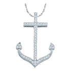 10kt White Gold Diamond Anchor Nautical Pendant - Splendid Jewellery