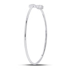 10kt White Gold Diamond Arrow Bangle Bracelet - Elegant and Timeless Sparkle - Splendid Jewellery