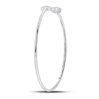 10kt White Gold Diamond Arrow Bangle Bracelet - Elegant and Timeless Sparkle - Splendid Jewellery