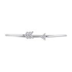 10kt White Gold Diamond Arrow Bangle Bracelet - Elegant and Timeless Sparkle - Splendid Jewellery