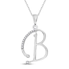 10kt White Gold Diamond B Initial Letter Pendant - A Captivating Reflection of Your Style - Splendid Jewellery