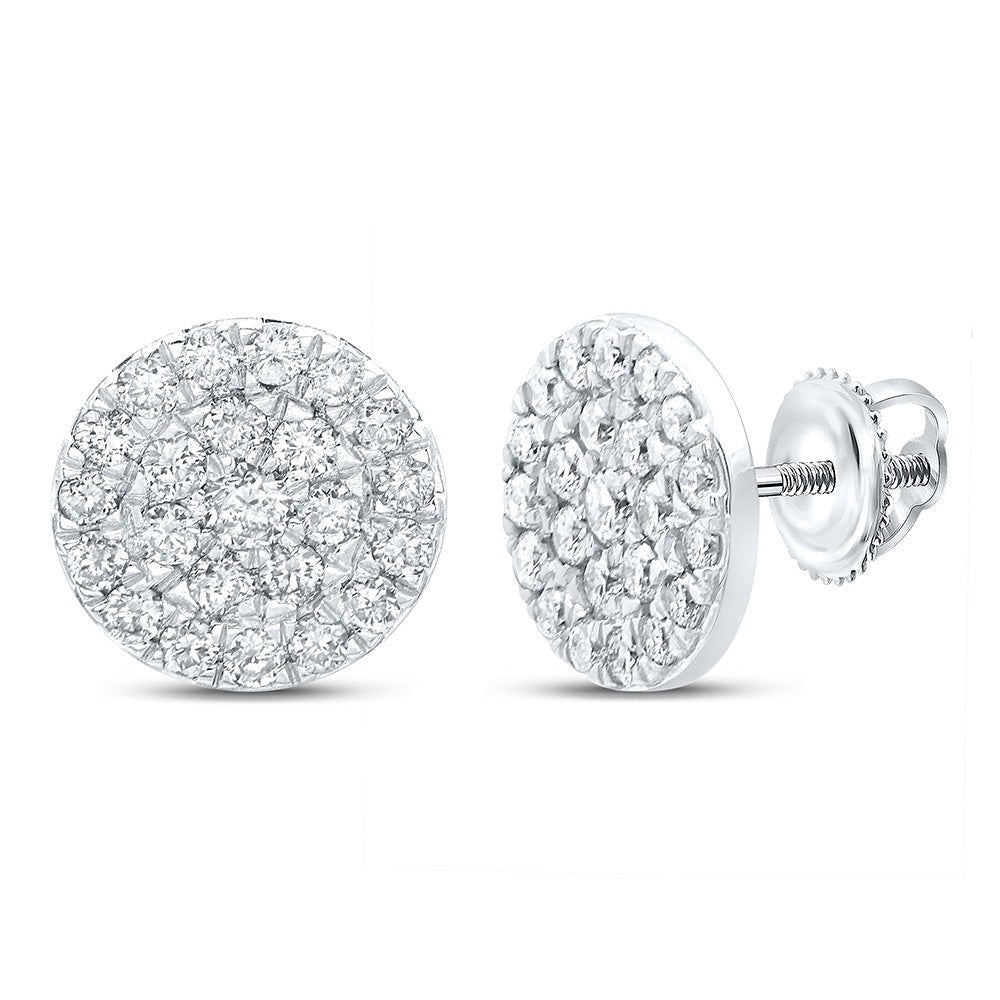 10kt White Gold Diamond Brilliance Earrings: A Captivating Cluster of Sparkle - Splendid Jewellery