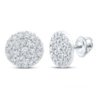 10kt White Gold Diamond Brilliance Earrings: A Captivating Cluster of Sparkle - Splendid Jewellery
