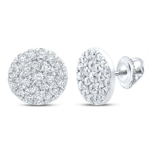 Load image into Gallery viewer, 10kt White Gold Diamond Brilliance Earrings: A Captivating Cluster of Sparkle - Splendid Jewellery