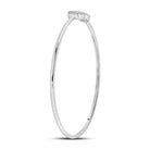 10kt White Gold Diamond Cluster Bangle Bracelet - Elegant Brilliance - Splendid Jewellery