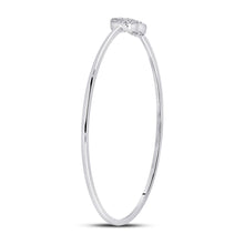 Load image into Gallery viewer, 10kt White Gold Diamond Cluster Bangle Bracelet - Elegant Brilliance - Splendid Jewellery