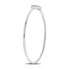 10kt White Gold Diamond Cluster Bangle Bracelet - Elegant Brilliance - Splendid Jewellery